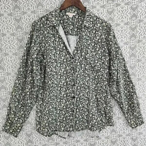 Knox Rose Leocell Floral Printed Button Up Women's Shirt  M